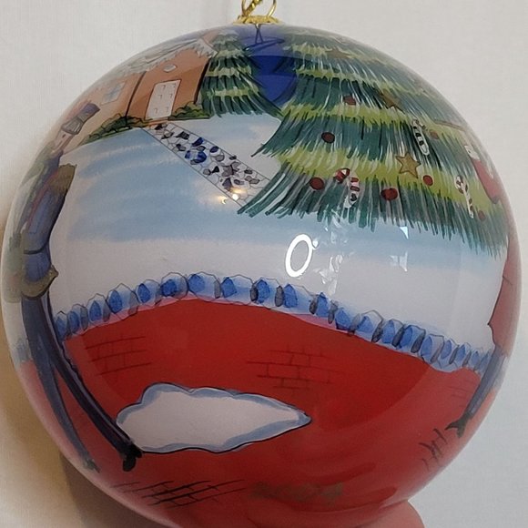 Pier 1 Li Bien Carolers 4 Inch Ball Christmas Ornament 2004 Purple Box - Picture 7 of 8